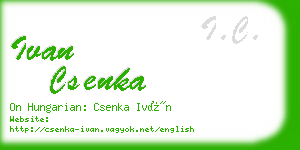 ivan csenka business card